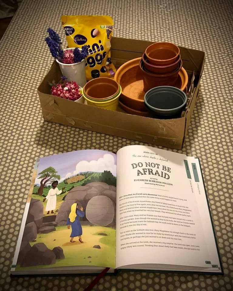 Getting ready for the kids session during the 10:30am service tomorrow morning. We&rsquo;ll be making Easter Gardens and doing some other fun things! 

All children must be accompanied please.