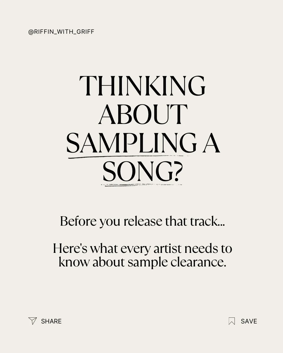 Uncleared samples are one of the fastest ways to land yourself in legal trouble as an artist or producer. Here&rsquo;s what you need to know to stay out of trouble ☝️☝️

#sampling #musicbusiness #musicroyalties #musicproducer #sampledbeats
