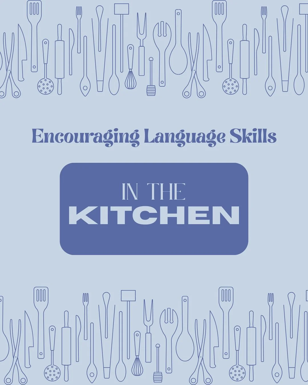 Cooking (in your kitchen or with pretend play) provides so many great opportunities for supporting language development 🧑&zwj;🍳🥞🍓