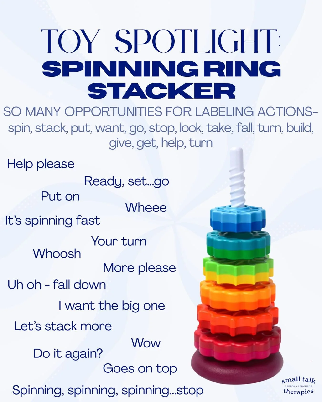 So much vocabulary can be targeted with this fun toy!