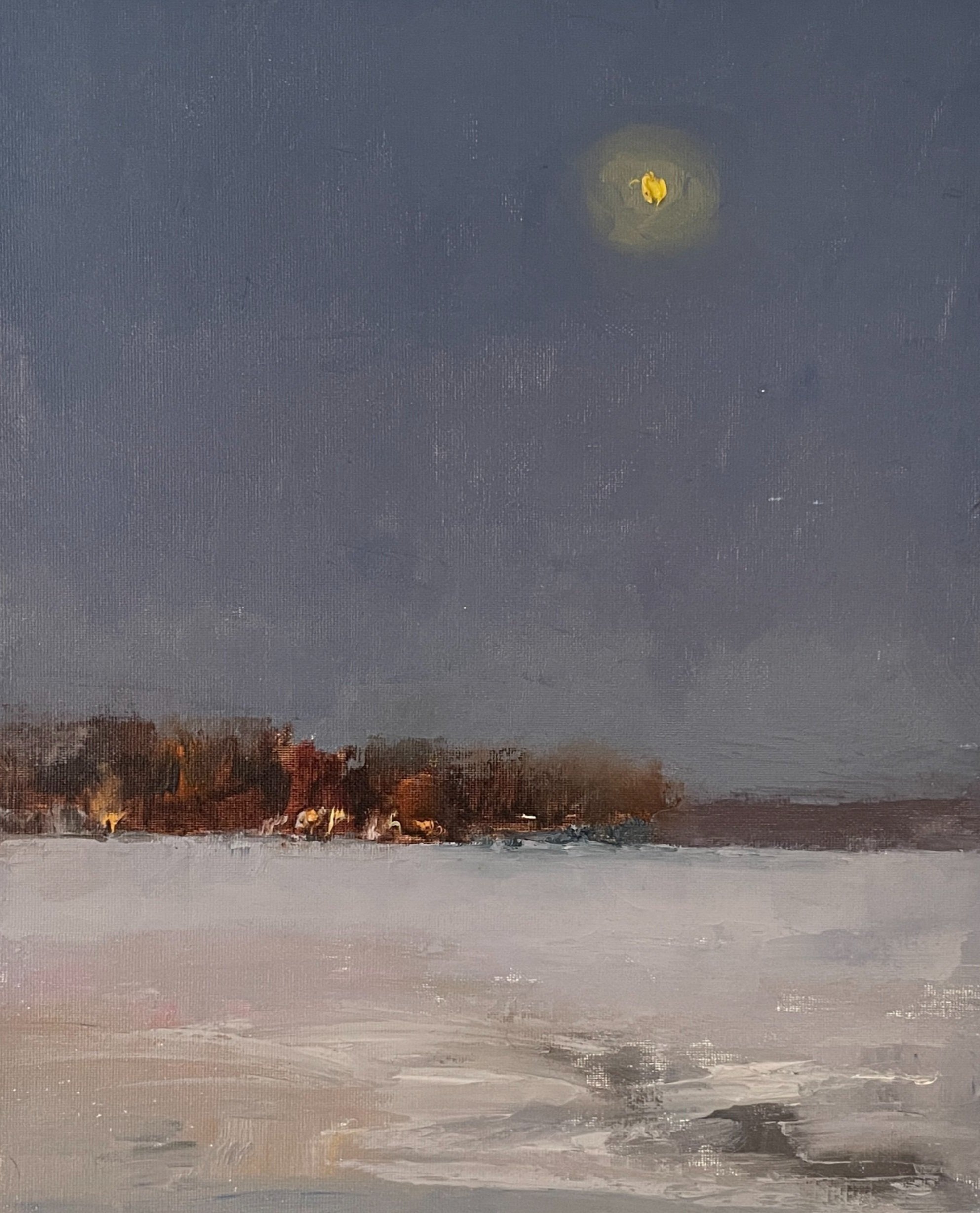 Ice Cream Moon-Oil 11x14 $750-Framed