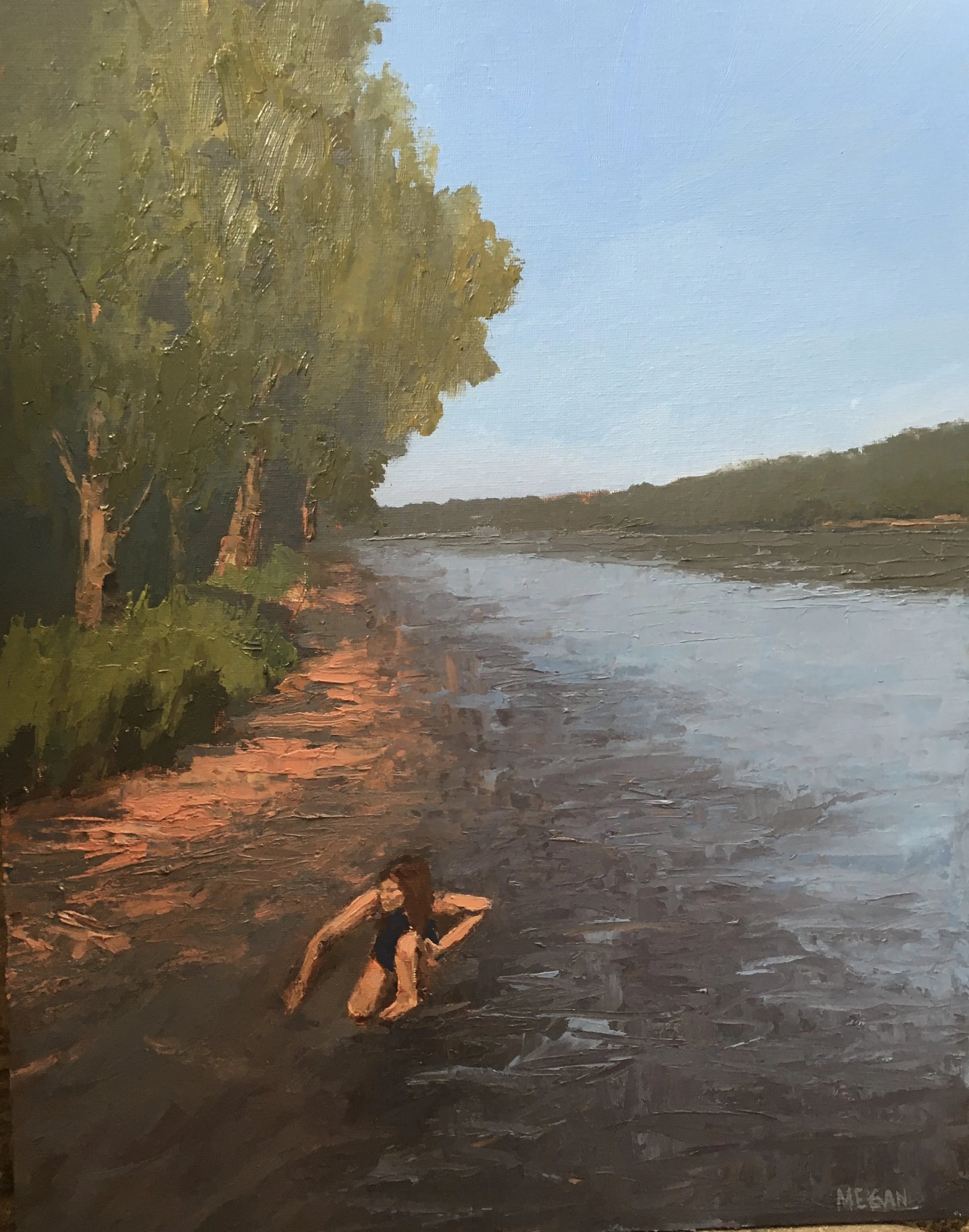 Her River Bank-Oil 16x20-SOLD