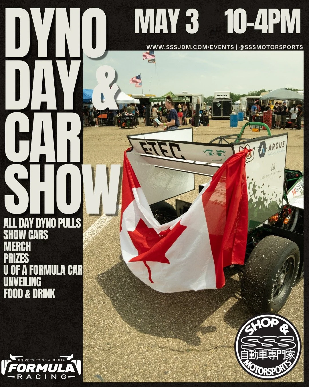 Get your car submitted before the 19th! We are super excited for the first Dyno day of the year!

SSS Motorsports
780-438-2638
Info@sssmotorsports.com
9831 63 ave 
Edmonton Alberta
Western Canada's Leader in JDM Performance 🔰🇨🇦
▫️2024 Spec-D 1 and