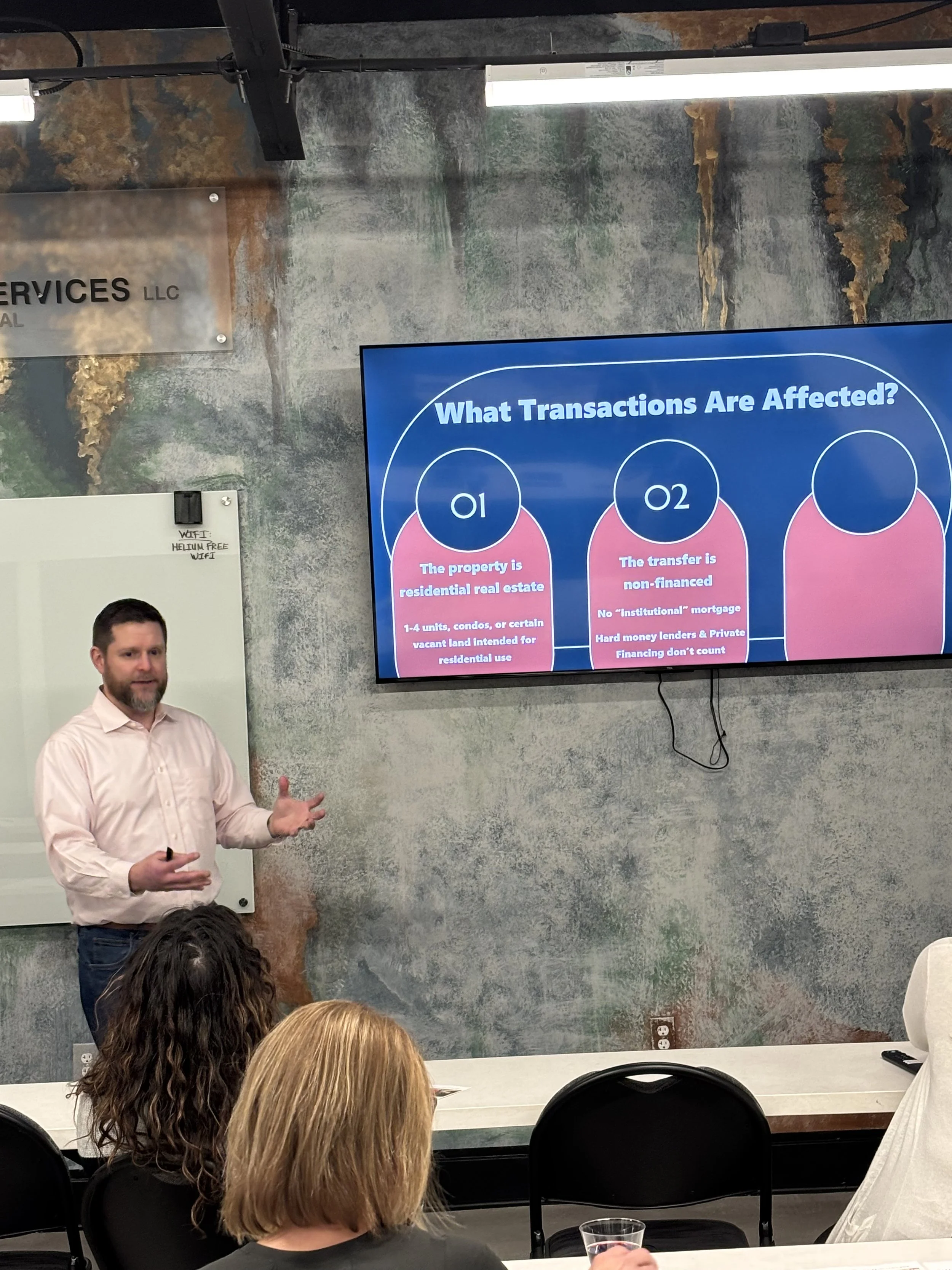 Stephen Barry teaching realtors about recent FinCEN changes