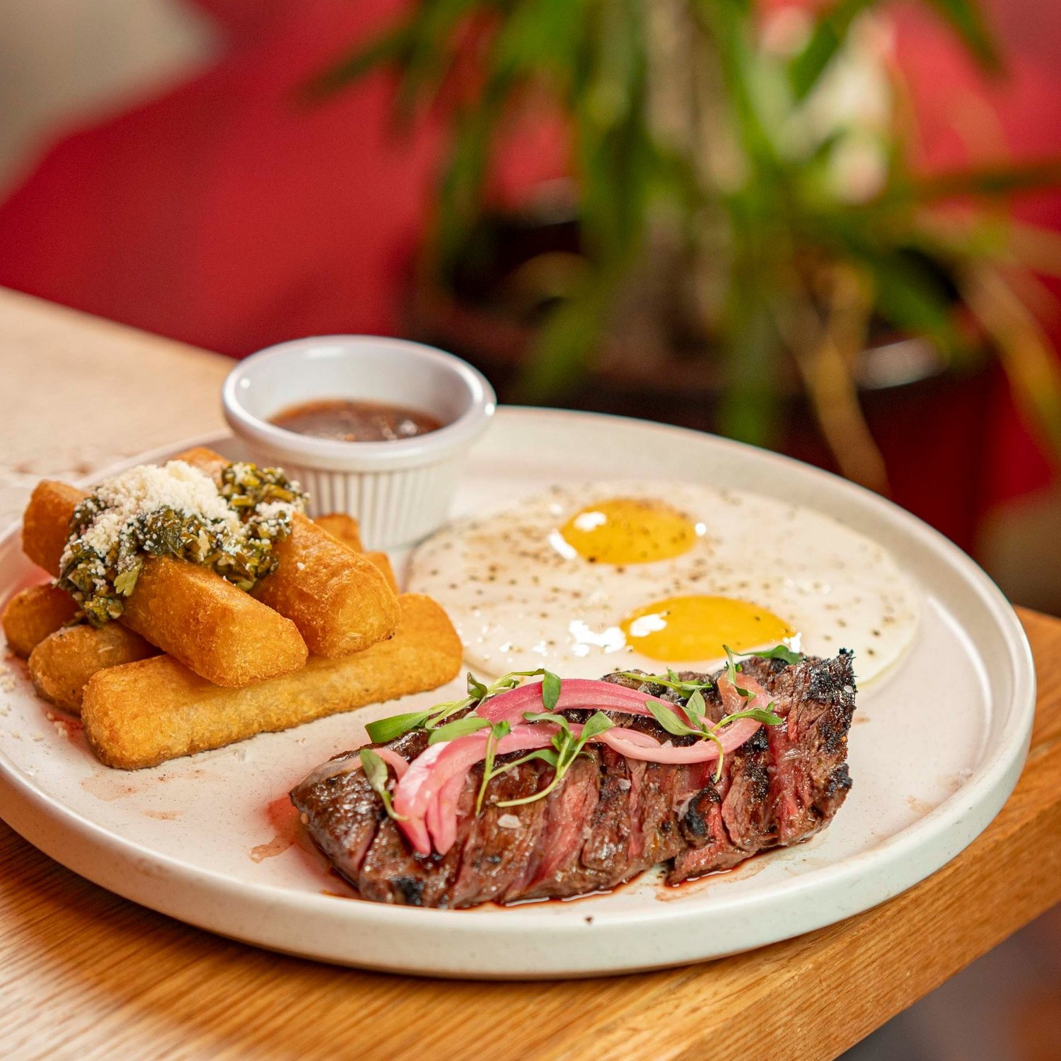 Steak and eggs