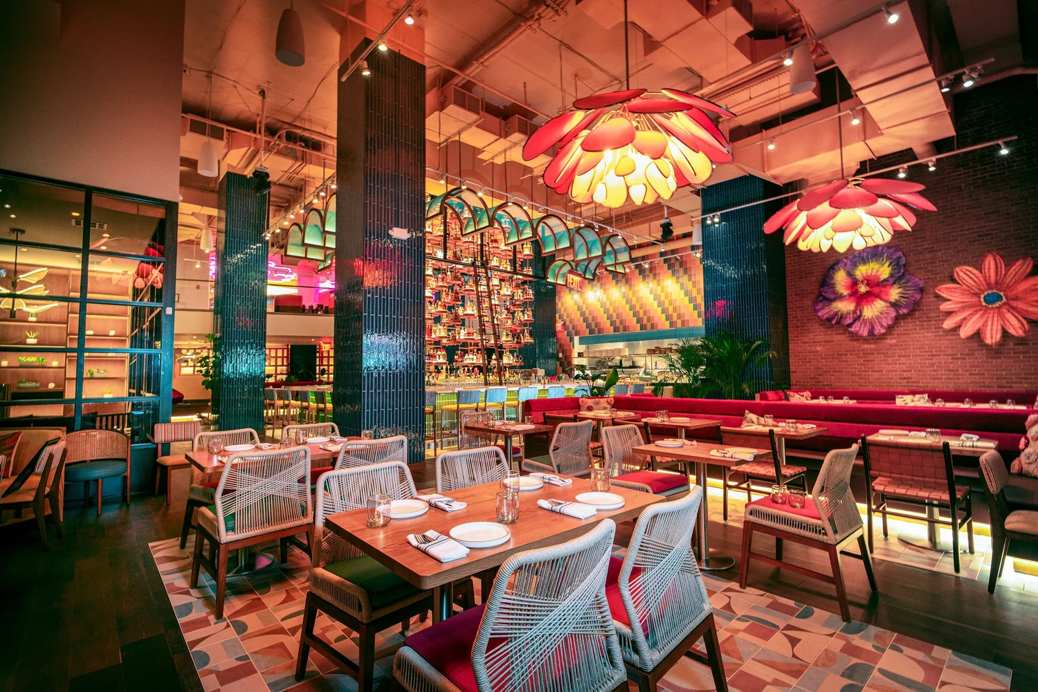 The dining room at Meximodo Jersey City