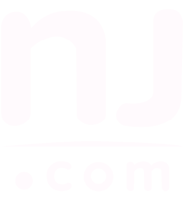 Close-up of the text 'nj.com' in white on a black background