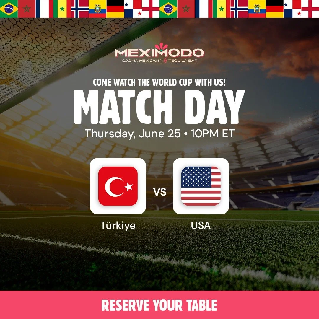 Grab your crew and catch every goal at Meximodo, where the World Cup energy is nonstop and the celebration never stops.

🥃 Guinness World Record agave bar (1,000+ tequilas &amp; agave spirits)
🍹 Margaritas + game day bites
🅿️ FREE parking garage
?