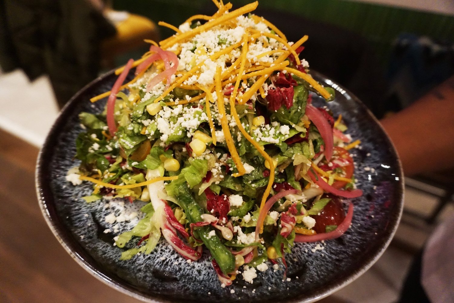 A salad from the menu
