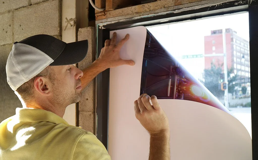 Printed Banners Make Good Use of a Vacant Building’s Windows