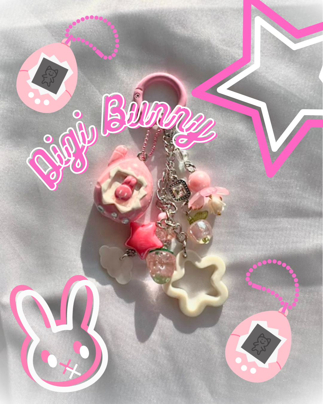 Digi Bunny Bag Charm