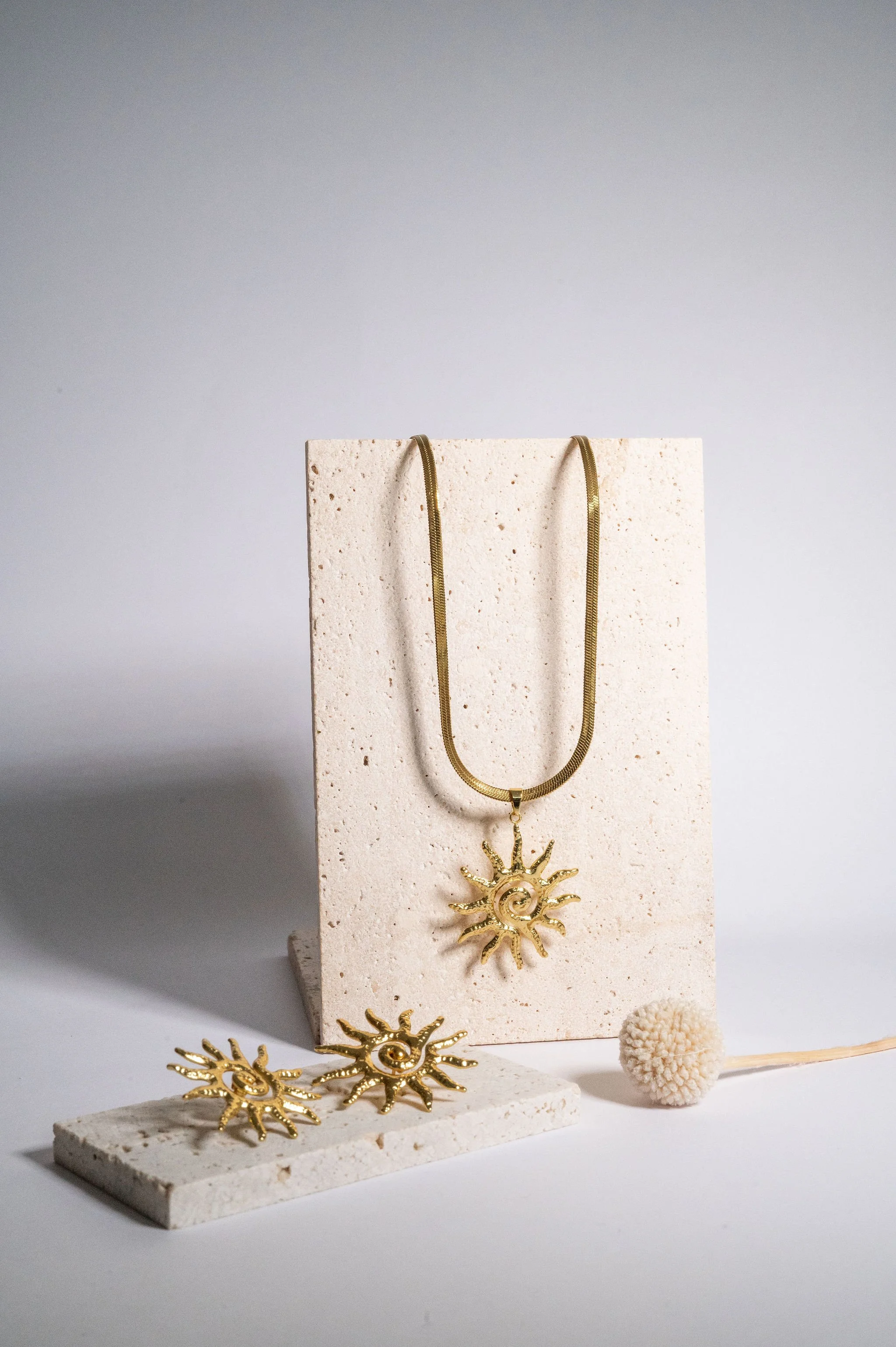 Sun Necklace & Earrings Set