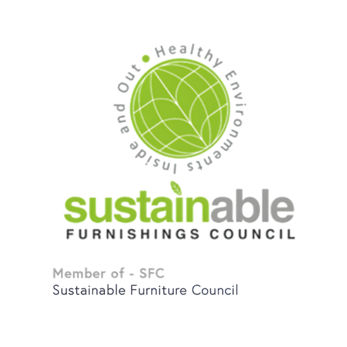 Sustainable Earth logo with a green globe and the words "sustainable" in green and "for a better future" for a brighter future with a certificate number at the bottom.  BallonStudio is a luxury interior design firm committed to sustainability