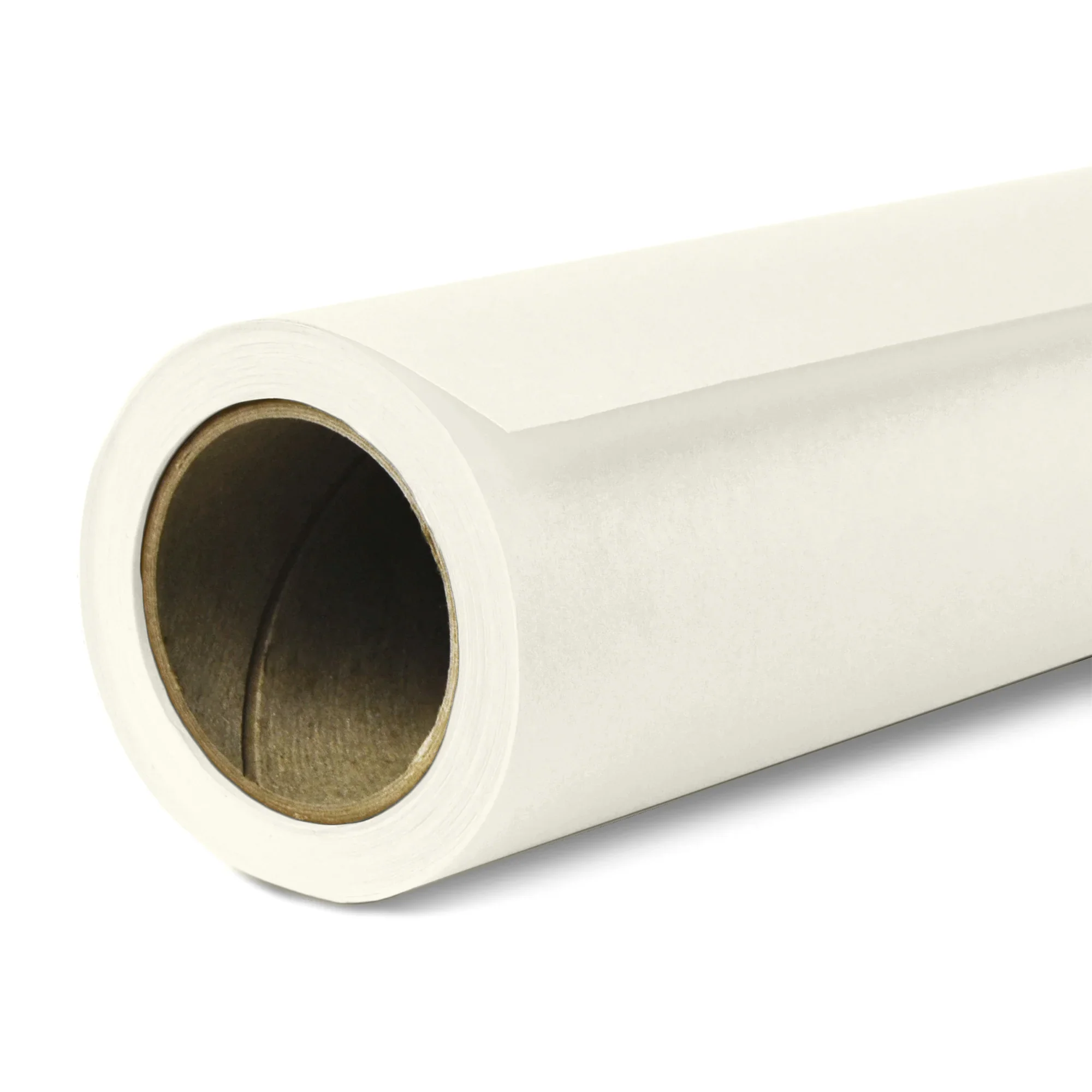 White thermal paper roll on a plain white background.
