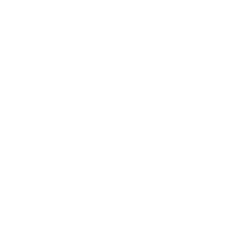 Silhouette of a circular saw blade with a saw blade and a knife crossing each other against a black background.