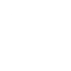 Silhouette of a kitchen knife and a meat cleaver crossed over each other.