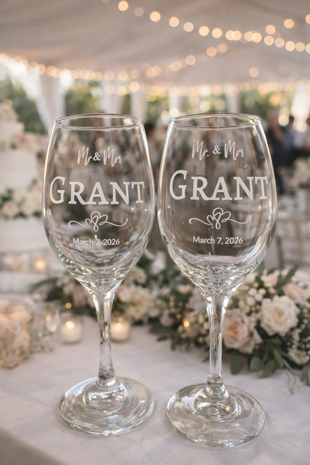 Exquisite Personalized Wedding Toasting Glasses