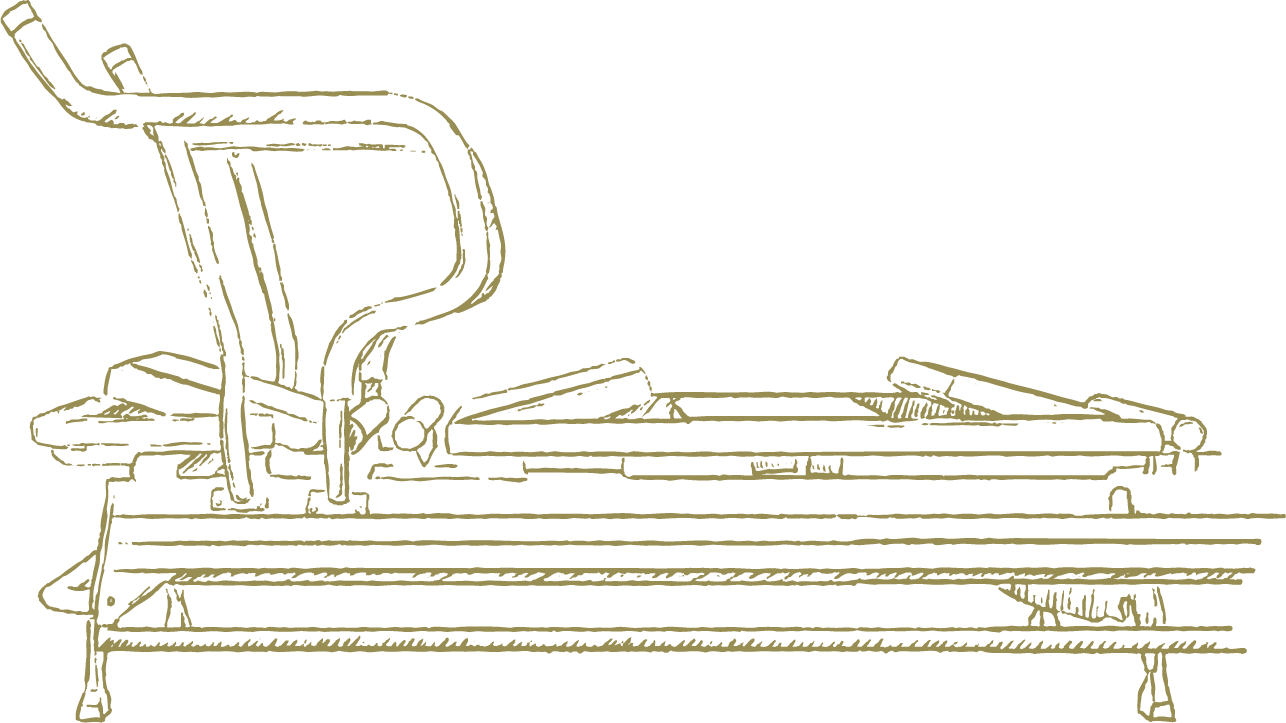 Hand drawn illustration of a Lagree fitness Megaformer.