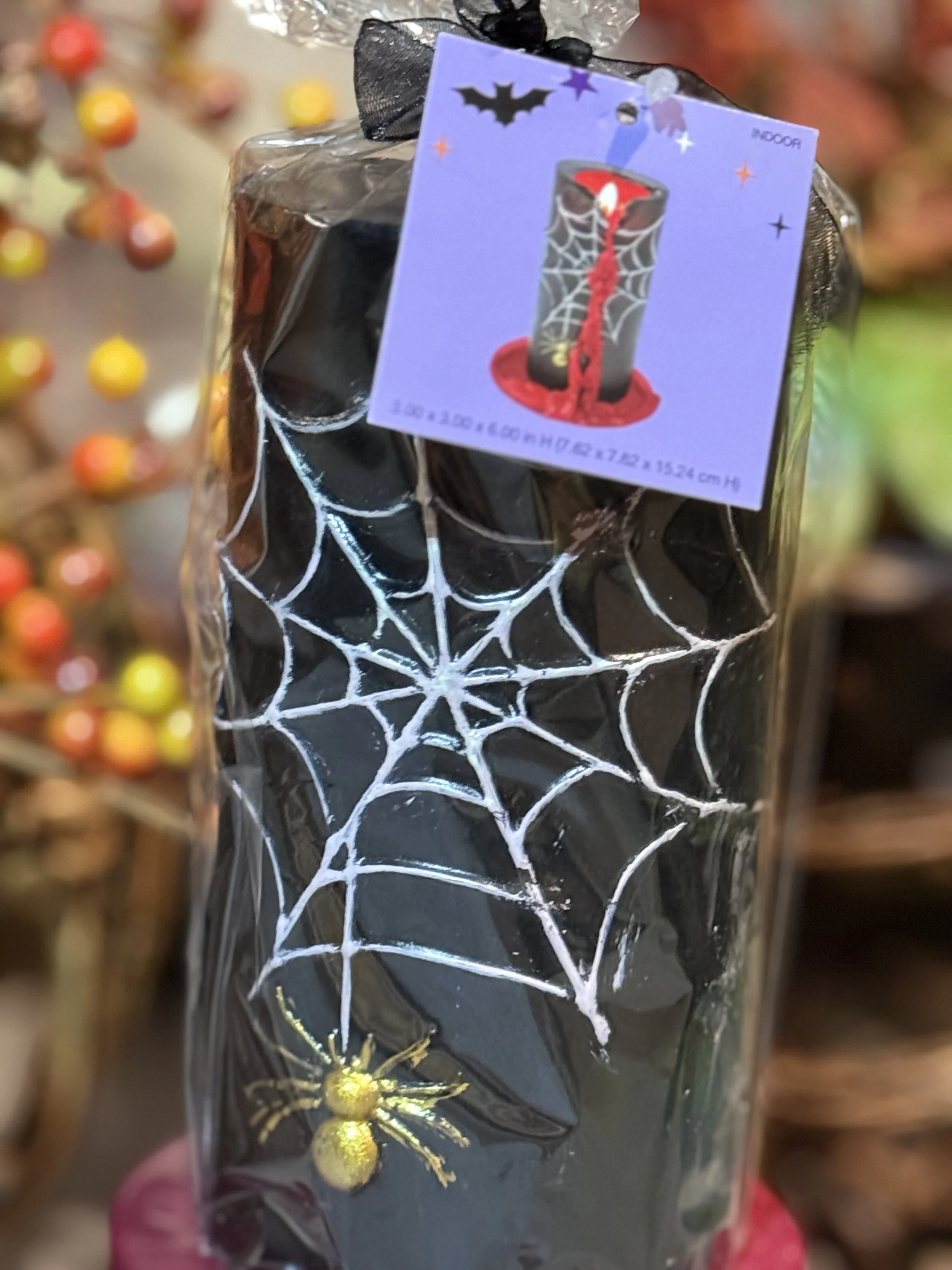 Spooky Bleeding Spider Web Candle