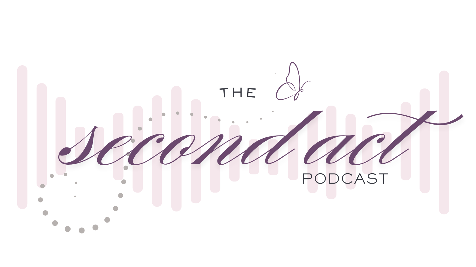 Logo for 'The Sedona Podcast' featuring stylized text with a butterfly and soundwave design elements.