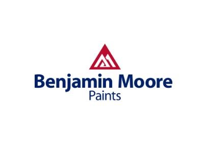 Benjamin Moore Paints logo with red and blue design.