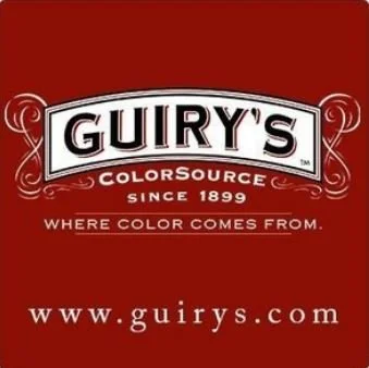 Guiry's ColorSource logo with slogan 'Where color comes from' and website www.guirys.com on a red background.