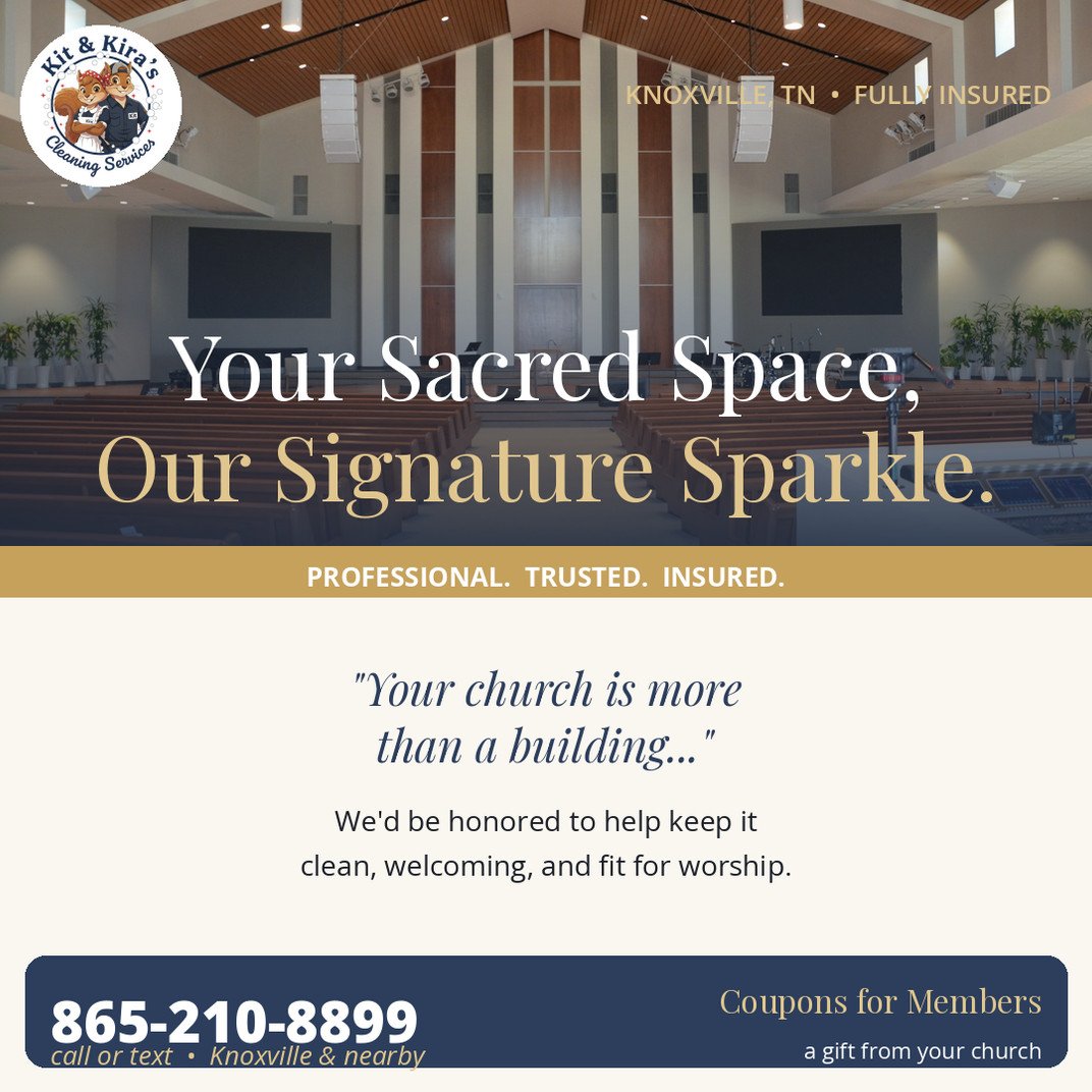 Knoxville church cleaning, Knoxville church services, religious services, Knoxville Cleaning, Oak Ridge cleaning, Knox County churches, Knox County cleaning