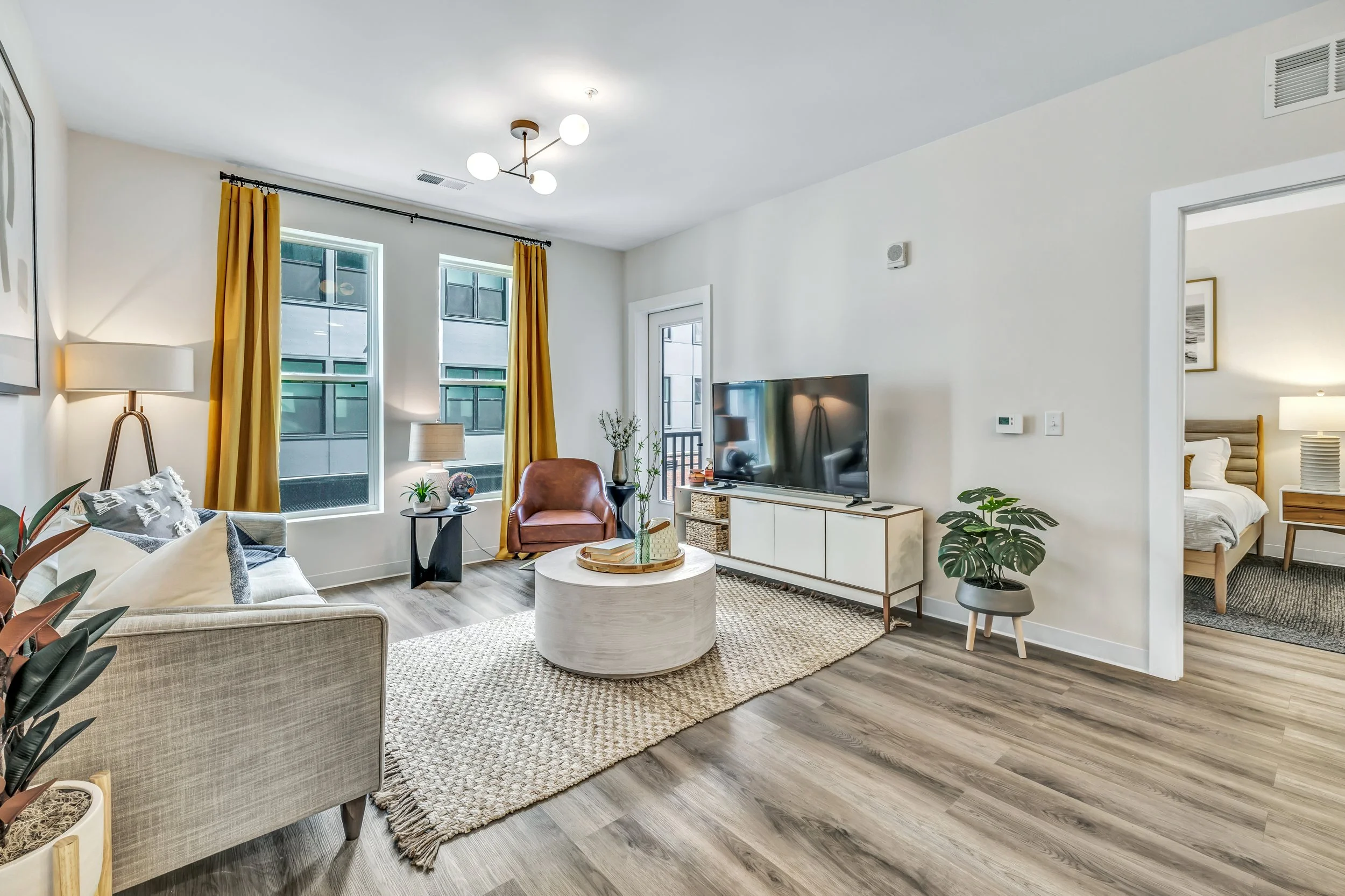 Living Room with Adjacent Bedroom