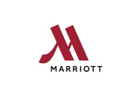 Marriott logo with stylized red 'M' and 'Marriott' written below