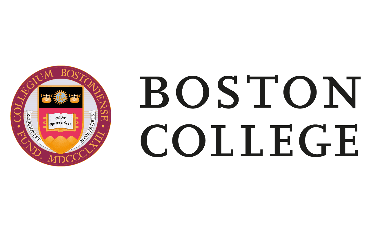 Boston College emblem next to the text 'Boston College'.