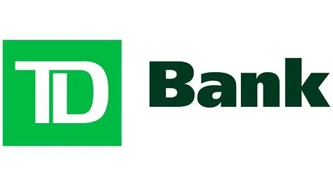 TD Bank logo with green square and white initials 'TD' followed by the word 'Bank' in black.