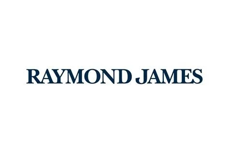Raymond James logo in navy blue text on a white background.