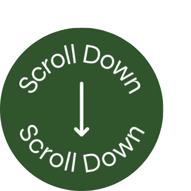 Green circular button with white text that says 'Scroll Down' twice around the edge and an arrow pointing downward in the center.