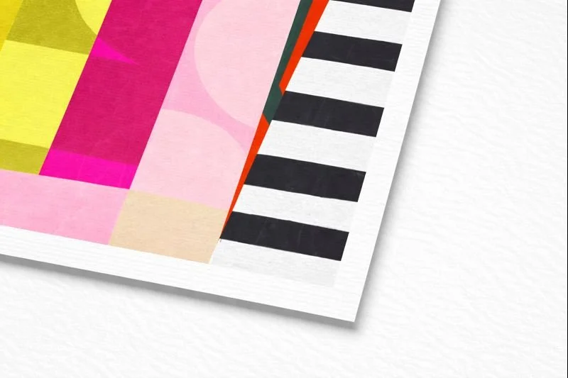 a closeup view of art print on paper