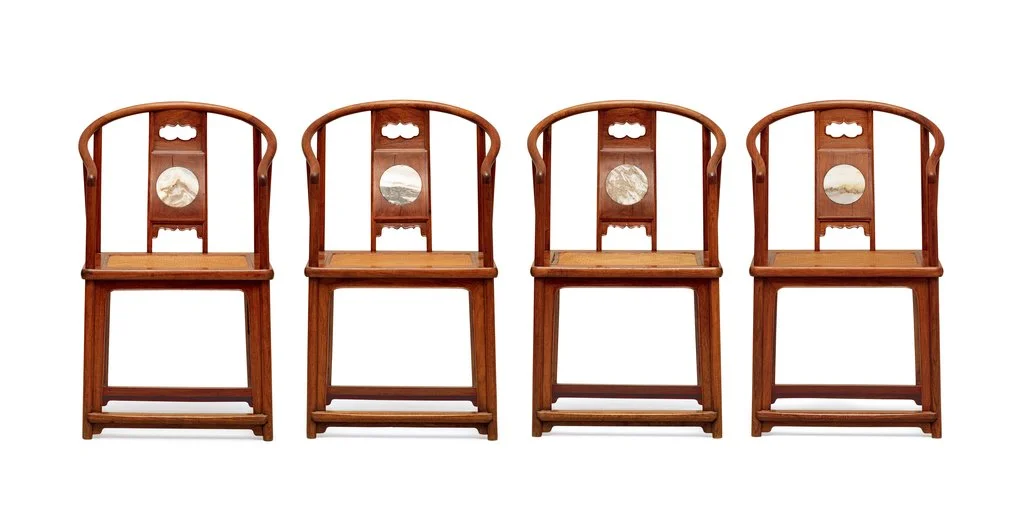 清早期 黄花梨镶大理石圈椅 （四只）2702.5万元.jpg