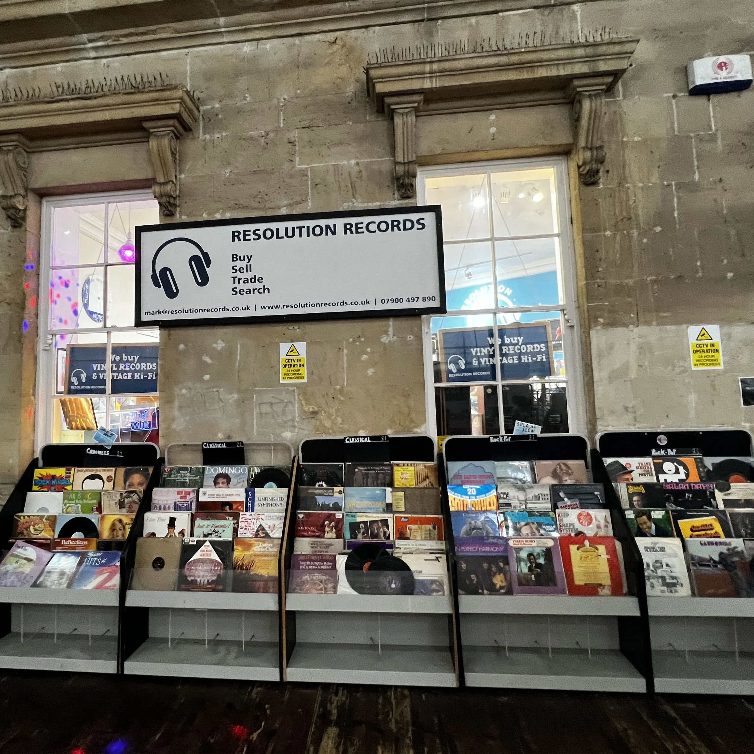 Shelves on Vinyl at Resolution Records in Bath