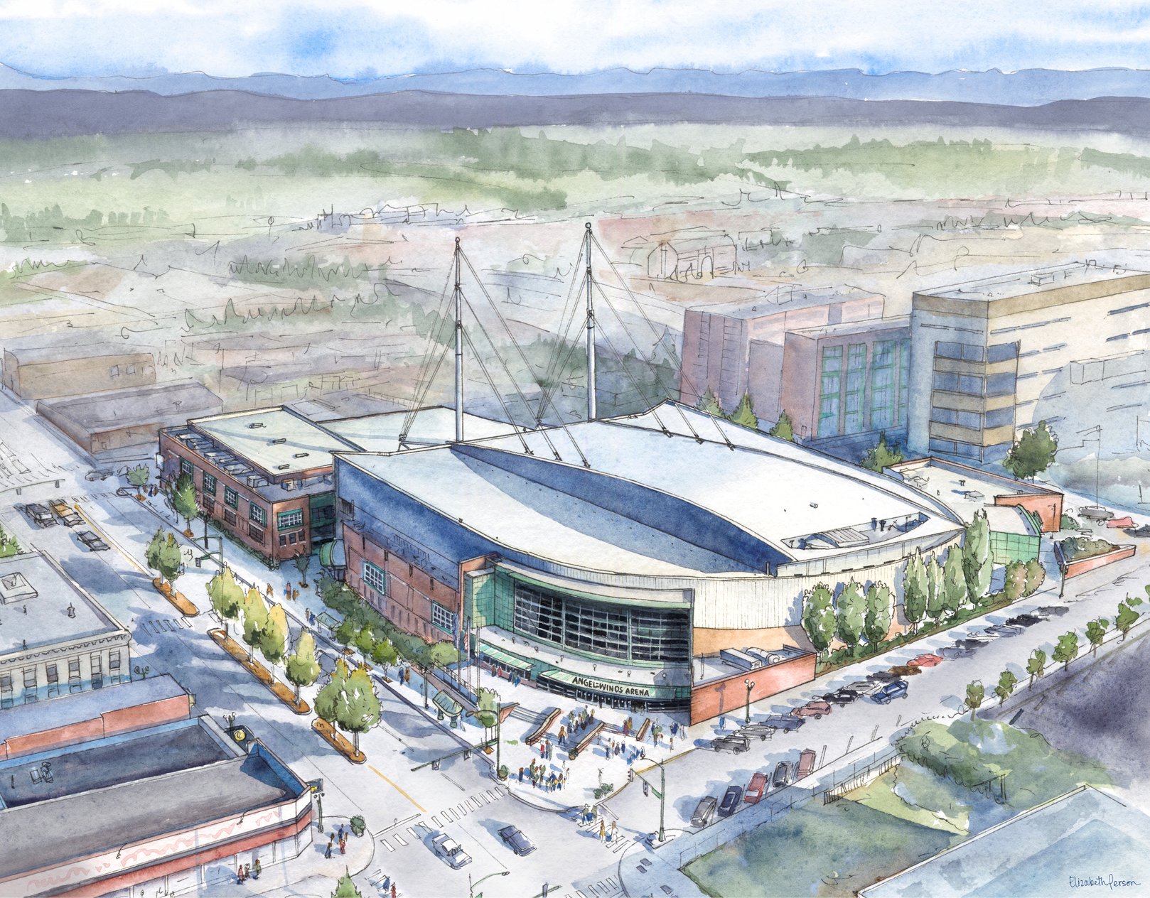 Illustration of an arena