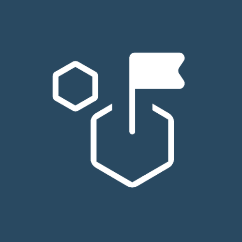Icon of hexagon with a flag