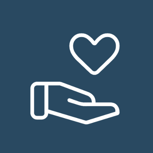 Icon of hand holding a heart