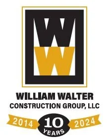William Walter Construction Group, LLC logo celebrating 10 years from 2014 to 2024.