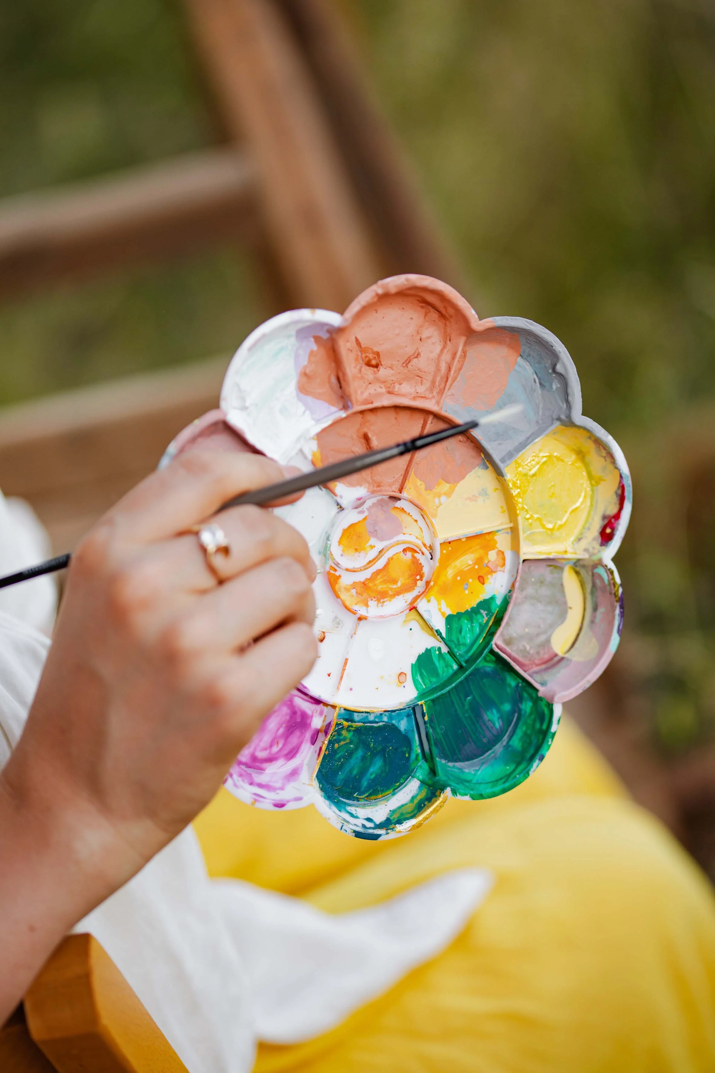 painter brushed colours product photography