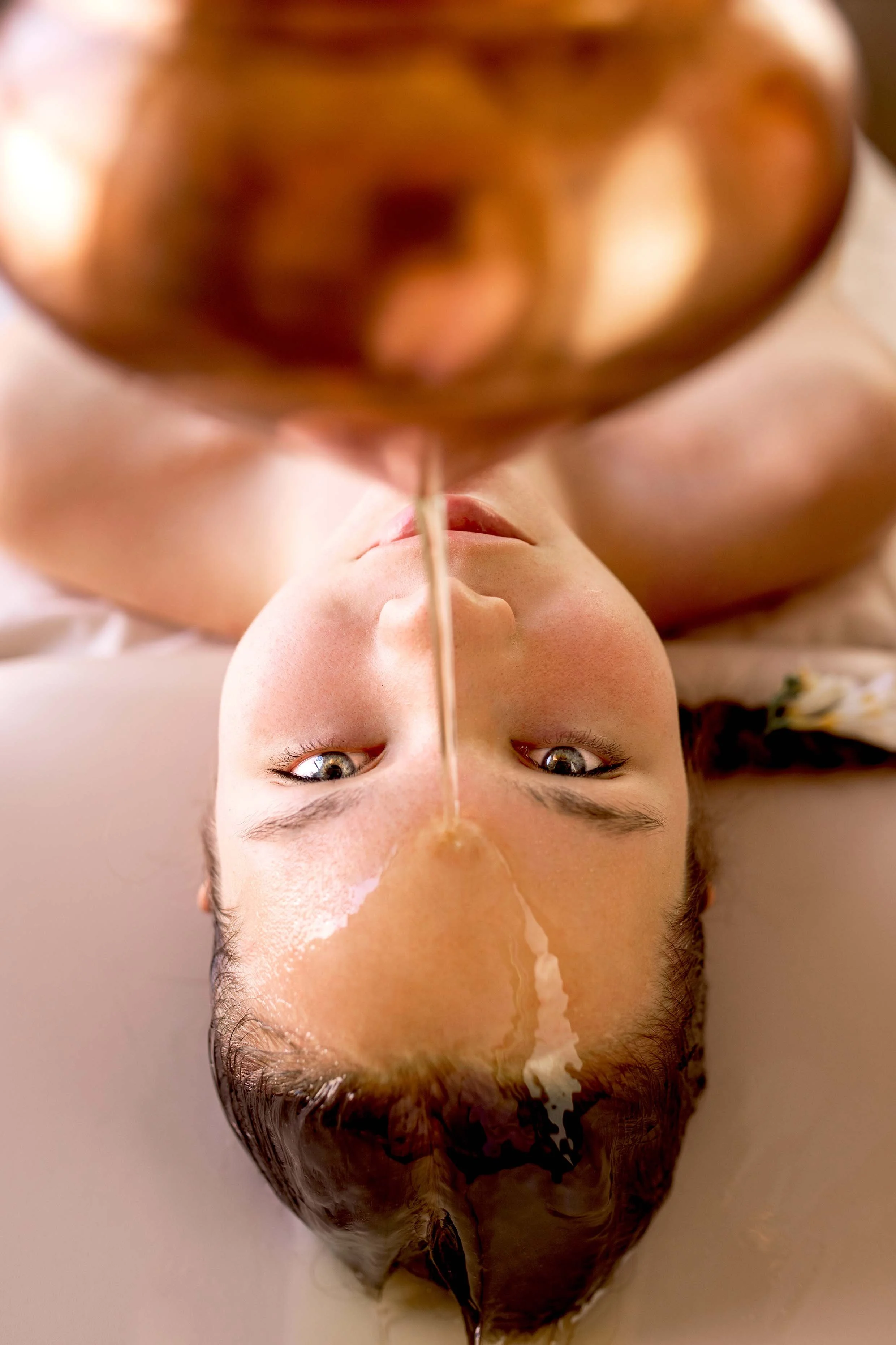 professional cosmetic photoshoot with a young model