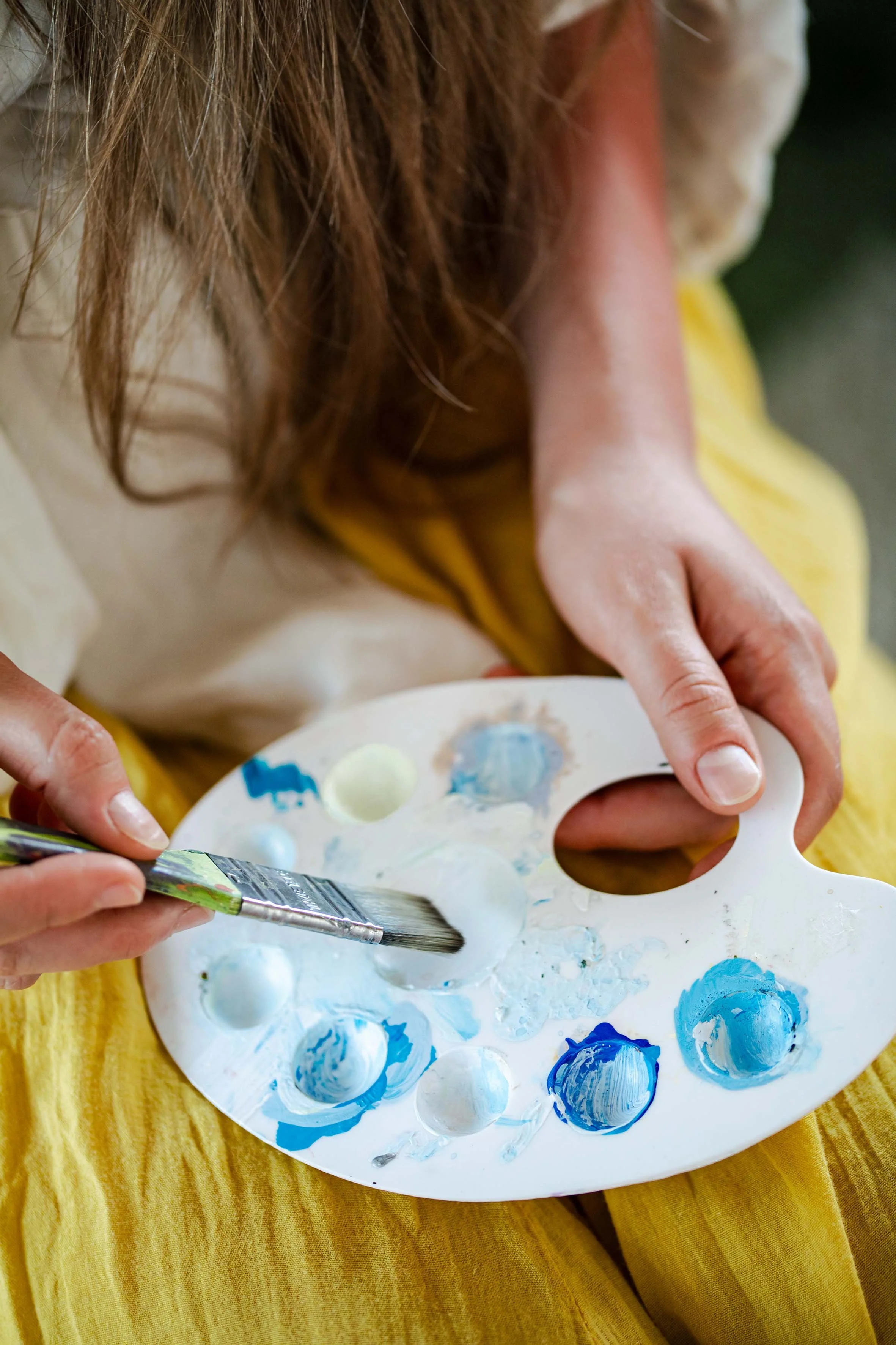 painter brushed colours product photography