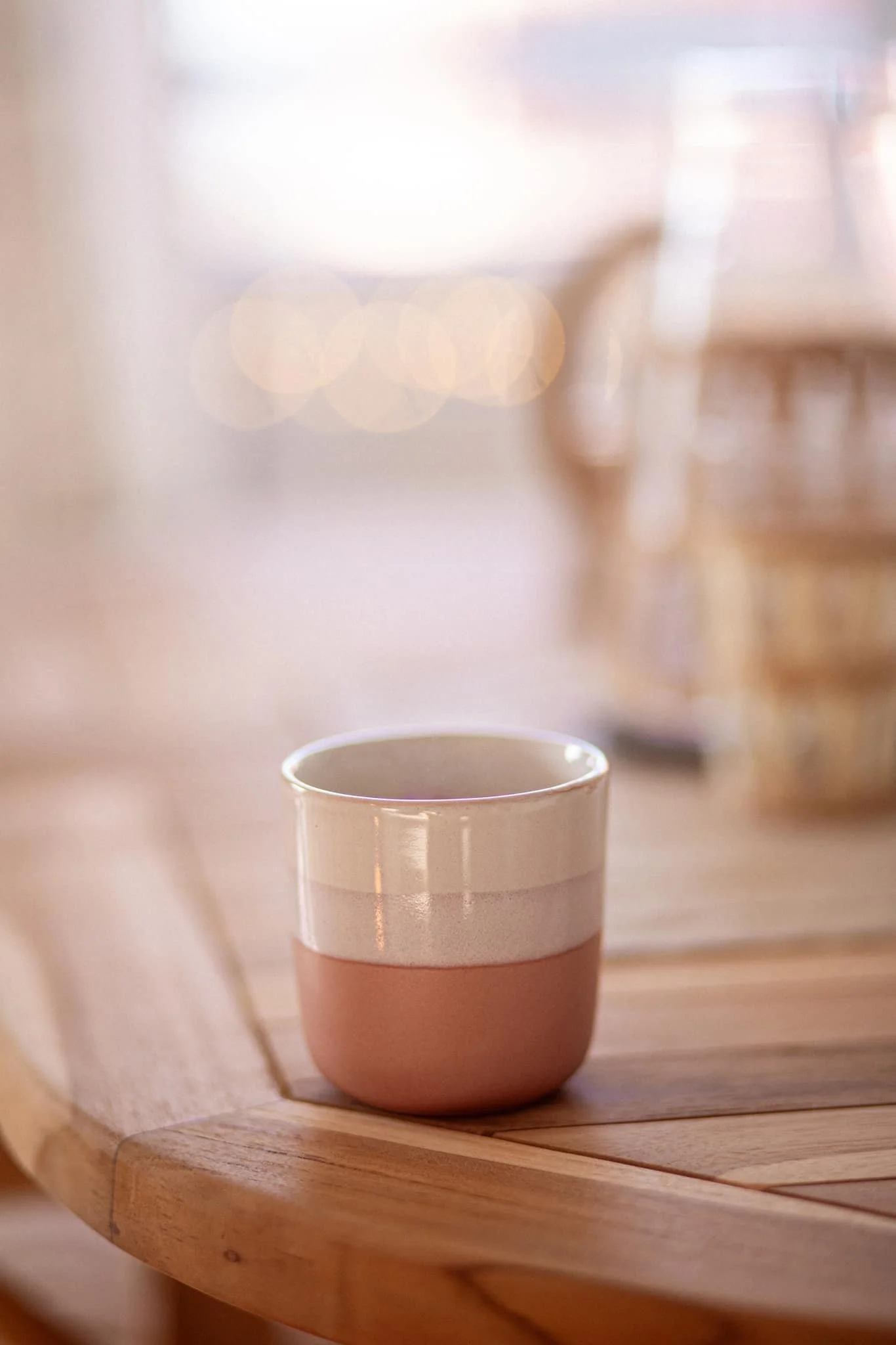 details photography cup on the table