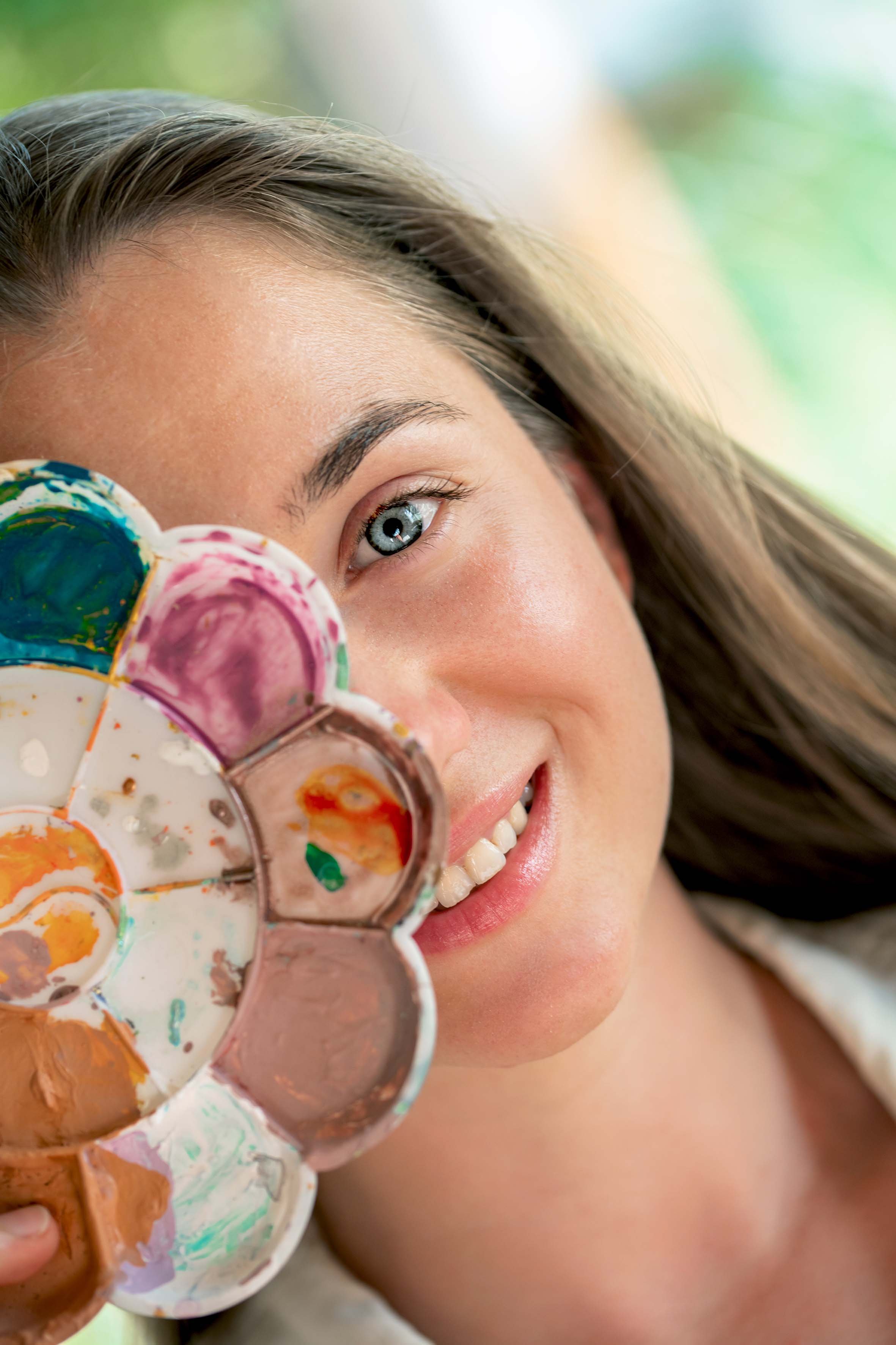 a girl with blue eyes painting portrait photography art