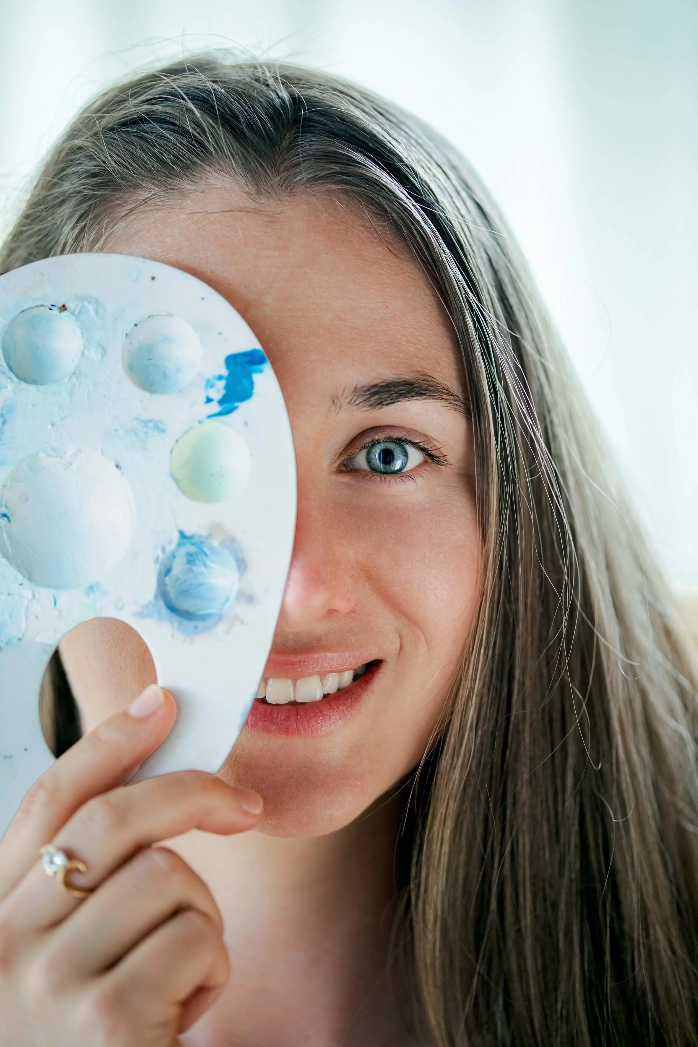 a girl with blue eyes painting portrait photography art