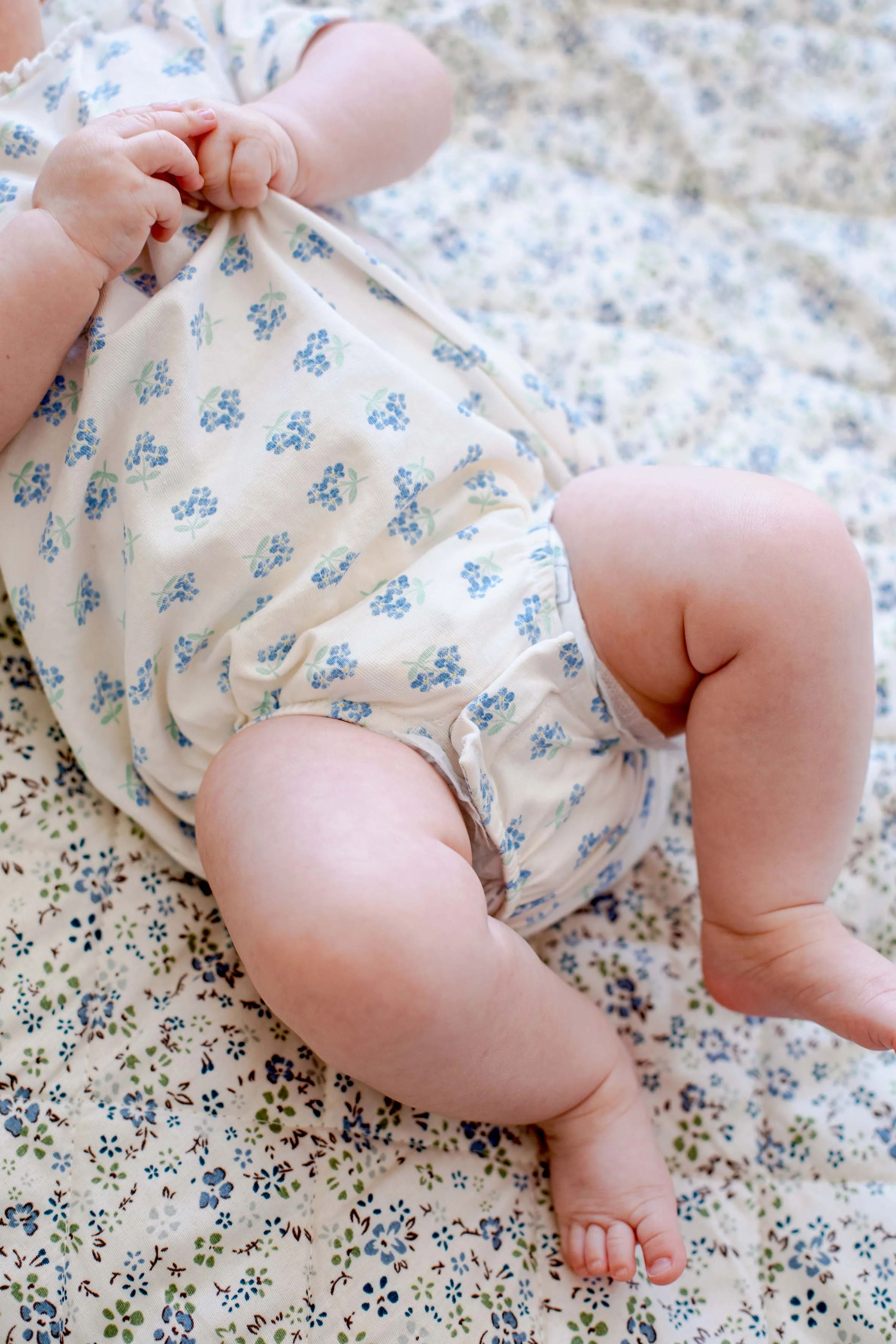 cute baby girl in blue