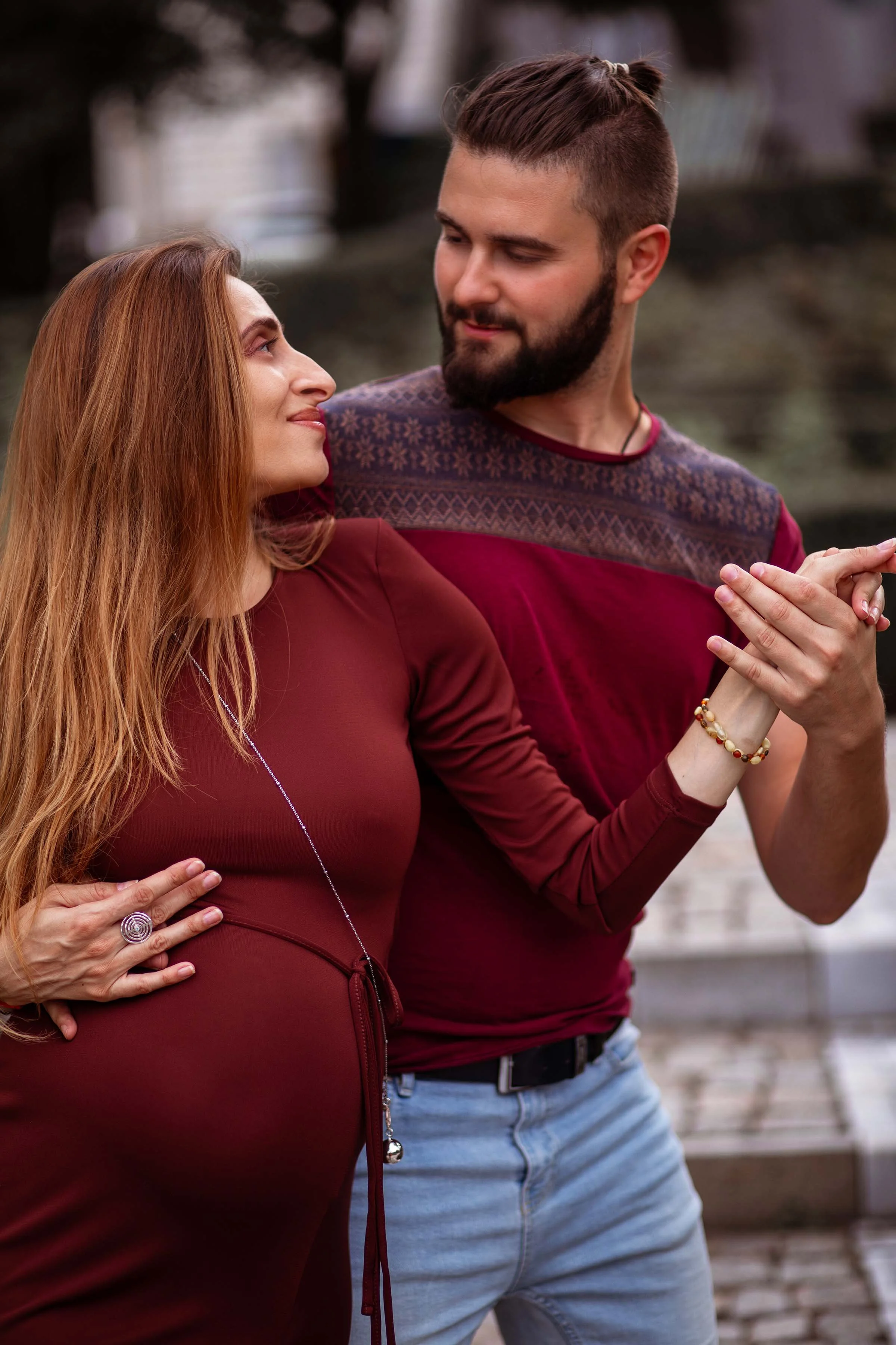 a couple in love dancing together