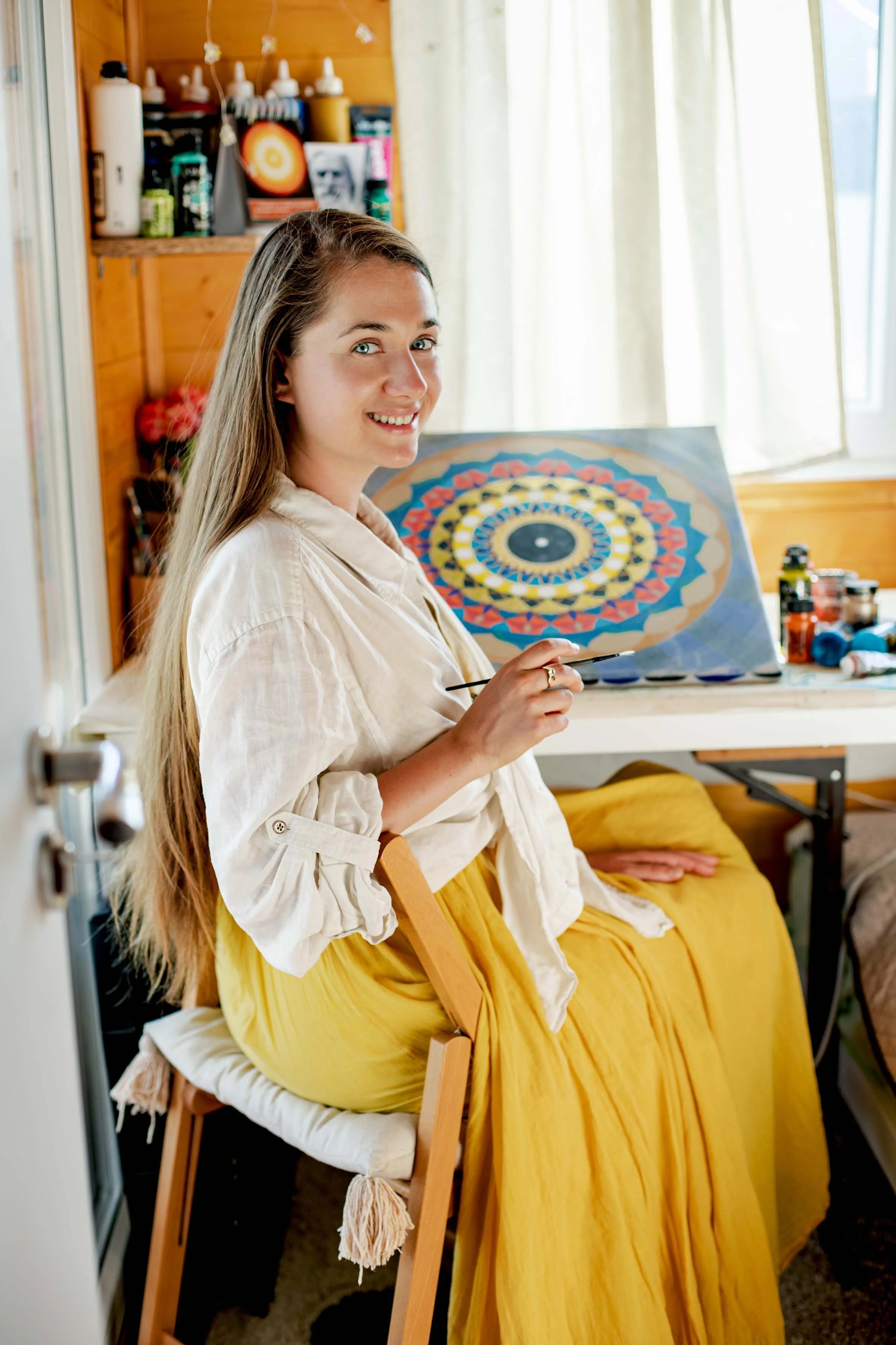 a girl with blue eyes painting portrait photography art