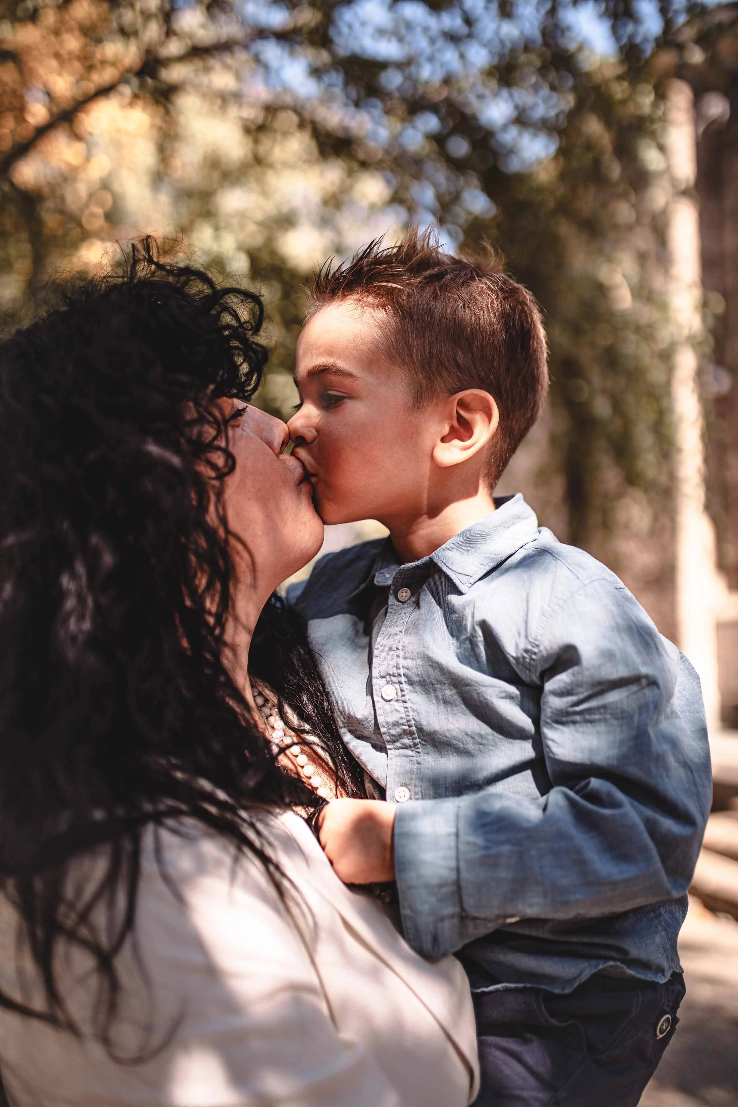 little boy with his aunt family photo